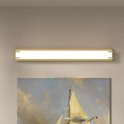 LED Bathroom Light Fixtures Over Mirror 32” Vanity Light with Milky White Lampshade 4000K Daylight Bath Bar (Gold)