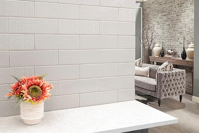 M S International Urbano Dusk Glossy Ceramic Subway Wall Tile for Bathroom, Kitchen Backsplash, Accent, and Shower - Sample
