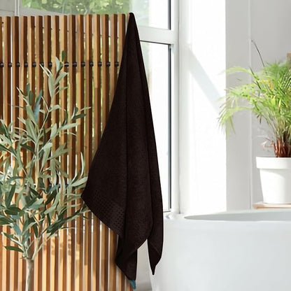 GLAMBURG Ultra Soft 4 Pack Oversized Bath Towel Set 27x54 inches, 100% Cotton Bath Towels, Highly Absorbant Compact Quickdry & Lightweight Towel, Ideal for Gym Travel Camp Pool - Chocolate Brown