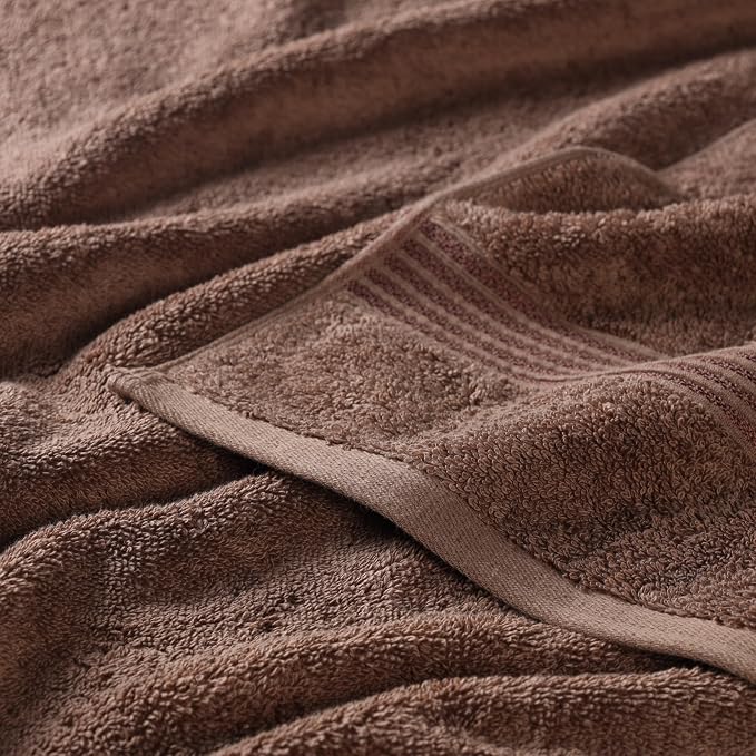 Superior Egyptian Cotton Bath Towel Set, Home Bathroom Towels, Master, Guest Bath, Decor Essentials, Quick Dry, Absorbent, Large Body Towels, Spa, Hotel, Resort, Adult, Kids, Set of 2, Mocha
