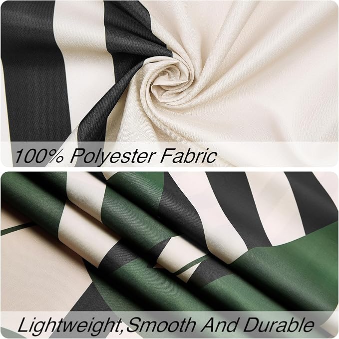 Boho Shower Curtain, Abstract Mid Century Modern Sun Tropical Leaf Machine Washable Waterproof for Bathroom Bathtub with Hooks 72x72