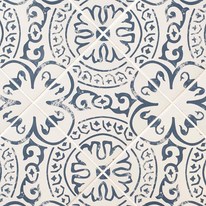MSI Indigo 8x8in Encaustic Glazed Porcelain Wall Floor Tile Flooring