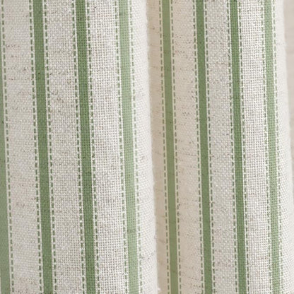 Farmhouse Striped Shower Curtain Green Vintage Linen Curtain 72"W X 72"L | Striped Shower Curtains with Linen Texture for Bathroom Decor