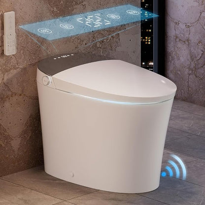 CANEST FC-001 Smart Bidet Toilet, Auto Open Close, 17" ADA Height, ECO Mode | Toilet with Bidet Built in, 1000g MaP Dual Flush, Instant Warm Water, Elongated Heated Seat, Night Light, Deodorization
