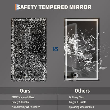 GarveeHome 50x28 LED Bathroom Mirror with Lights, Dimmable, Anti-Fog, Backlit + Front Lit, Smart Bathroom Vanity Mirror for Wall, Memory Function, Shatter-Proof (Horizontal/Vertical)