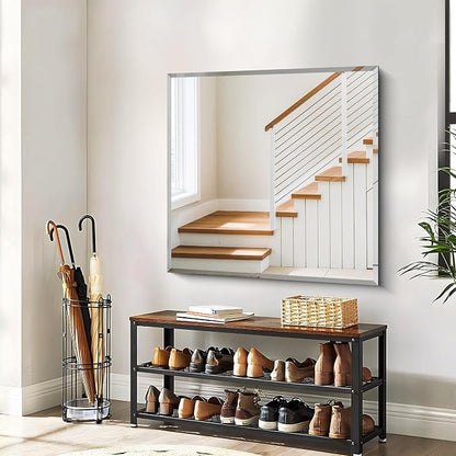 CILIBER Beveled Mirror, 36x36 Square Bathroom Mirrors for Wall, 3mm Tempered Glass Large Frameless Vanity Mirror Over Sink with Beveled Edge for Bathroom,Bedroom,Living Room and Entryway