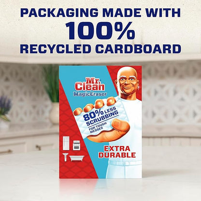 Mr. Clean Magic Eraser Sponge, All Purpose Cleaner, Cleaning Scrubber, Wall, Sneaker, Kitchen, Bathroom, Shower Cleaner, Cleaning Supplies, Melamine Sponge, Cleaning Pads, Extra Durable, 10ct