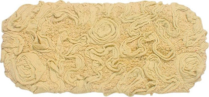 Home Weavers Bell Flower Toilet Tank Lid Cover – 10"x22", 100% Cotton, Tufted, Soft & Absorbent, Non-Slip, Machine Washable Bathroom Décor, Yellow