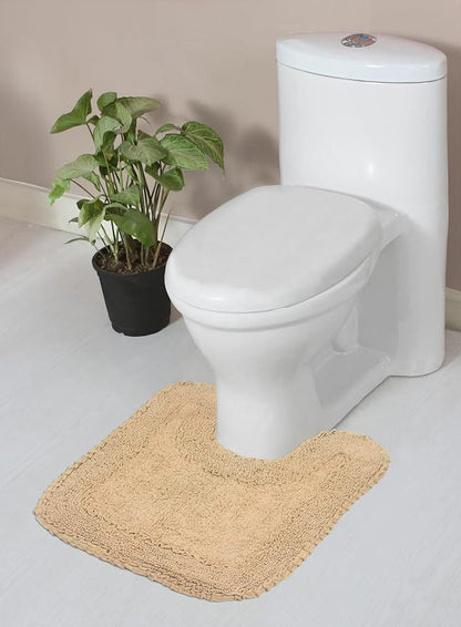 Home Weavers Radiant Collection 100% Cotton Bathroom Rugs Set, Washable Rug, Soft Cotton Extra Soft and Absorbent Bath Rug, Kitchen Mat, Bath Mat Set, Bath Floor Mat Non Slip, 20"x20" Contour, Linen