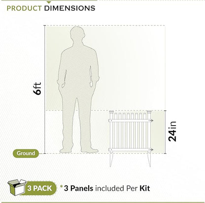 Zippity Roger Rabbit Garden Fence, White Vinyl DIY No Dig Kit | 2ftH x 2ftW, 3 Panels, Garden Border Edging, ZP19056