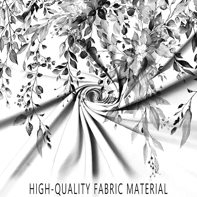 Eucalyptus Shower Curtain, Watercolor Black Leaves on The Top Plant with Floral Bathroom Curtain Bathtub Home Decor Waterproof Fabric Machine Washable 12 Hooks, Leaf, 78'Lx72'W, (GCI-9989)