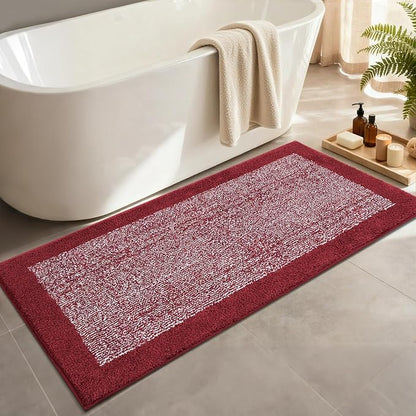 70x24 Long Bathroom Rugs Washable Non Slip, Red Bath Mat for Bathroom Floor Tub, Soft Absorbent Quick Dry Mats for Shower, Bathtub,Home Decor