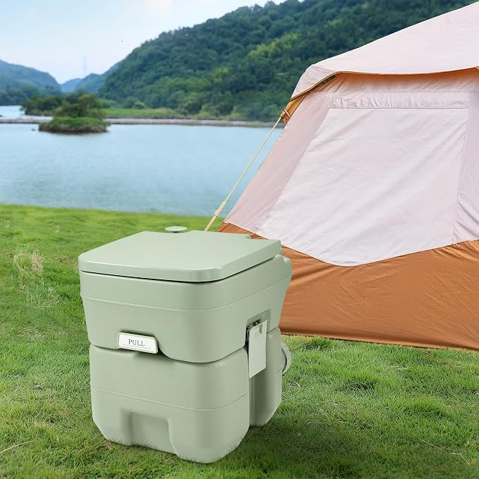 5.3 Gallon Porta Potty Travel Portable Camping Toilet for RV, Boating, Road Trips, Caravan, Campsite, Hospital(20L Gray)