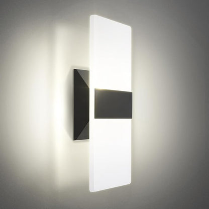 ASD 12 Inch Indoor LED Wall Sconce - 12W 2700K-5000K Dimmable Black Wall Sconce Lights for Living Room, Bedroom, Bathroom, Hallway - Modern Wall Sconces Hardwired, UL Interior Light
