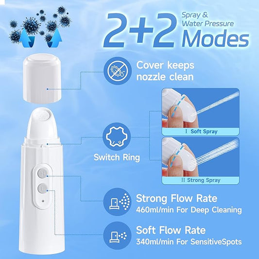 Portable Bidet | Electric Handheld Travel Bidet 350-550ML, USB-C Rechargeable Waterproof High Pressure Bidet for Women Men Camping Personal Hygiene