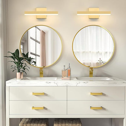 Gold Bathroom Vanity Light 15.75 inch, 14W Dimmable 5CCT LED Modern Bathroom Light Fixture Over Mirror - ETL Certificated