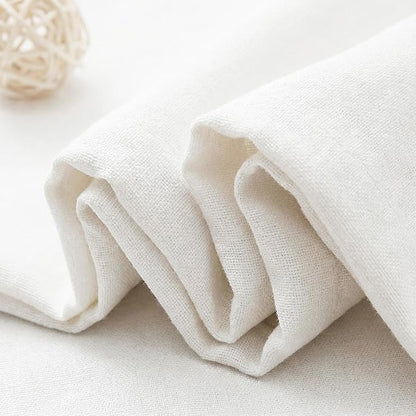 Farmhouse Shower Curtain Linen Button White 72" W x 72" L | Farmhouse Style, Chic Button, Striped, Linen Fabric, Rustic, Country, Natural Look, Washable, for Bathroom Bathtub