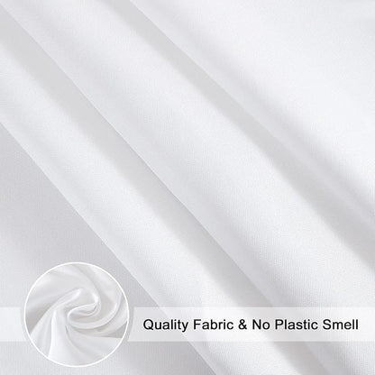 EurCross Extra Long Fabric Shower Curtain Liner 84 inches Long Length, Light in Machine Washable Water-Repellent Solid White Shower Curtain Liner for Bathroom 72 x 84inch