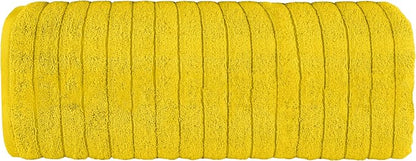 Elegant Comfort 100% Turkish Cotton Corduroy Ribbed Luxury Jumbo Bath Towel Ultra Soft - 35 x 70 Inch - Luxury Spa Premium Hotel Quality Highly Absorbent and Quick Dry Large Bath Towel, Yellow