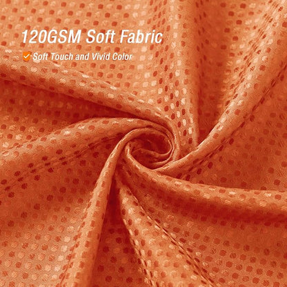 Extra Long Burnt Orange Fabric Shower Curtain, 72 x 84 | Tall Cloth-Textured Shower Curtain for Bathroom, Water Repellent, Machine Washable