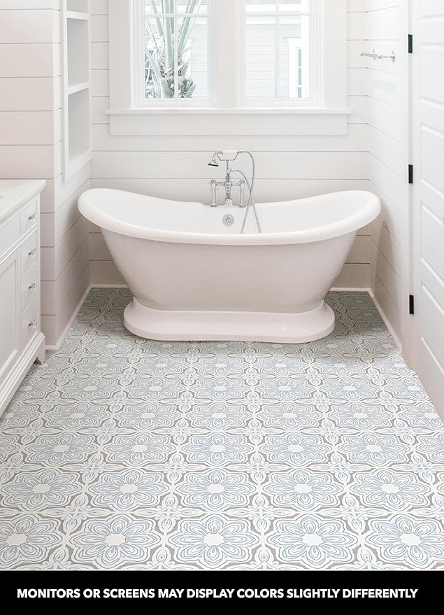 FloorPops Blue Morris Peel & Stick Floor Tiles, FP3827