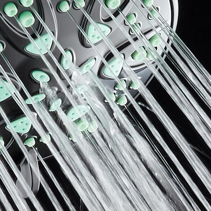 AquaDance Antimicrobial – Anti-Clog High-Pressure 6-Setting Shower Head with Microban Nozzle Protection from Growth of Mold, Mildew & Bacteria for Stronger Shower! 4" Coral Green