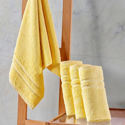Hawmam Linen Yellow Hand Towels 4 Pack Turkish Cotton Premium Quality Soft and Absorbent Small Towels for Bathroom