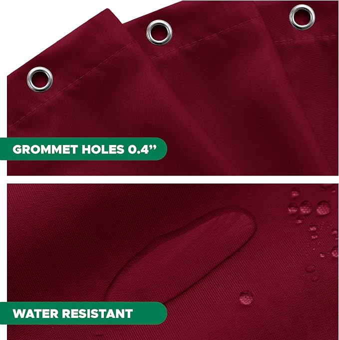 Fabric Shower Curtain Liner 72x84-Burgundy Extra Long Shower Liners | Hotel Quality Water Resistant Machine Washable Shower Liner-Cloth Polyester Light Weight High Ceilings Bathroom Curtain Liner