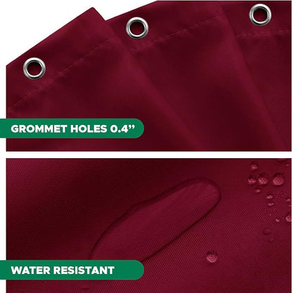 Fabric Shower Curtain Liner 72x84-Burgundy Extra Long Shower Liners | Hotel Quality Water Resistant Machine Washable Shower Liner-Cloth Polyester Light Weight High Ceilings Bathroom Curtain Liner