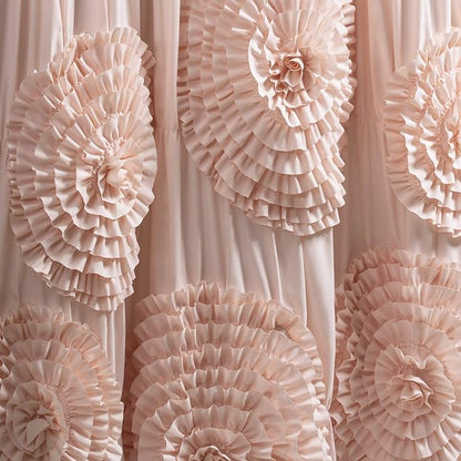 Lush Decor Serena Shower Curtain, 72" W x 72" L, Blush -Ruffled Bathroom Curtain - Pink Fabric Shower Curtains - Coquette Decor