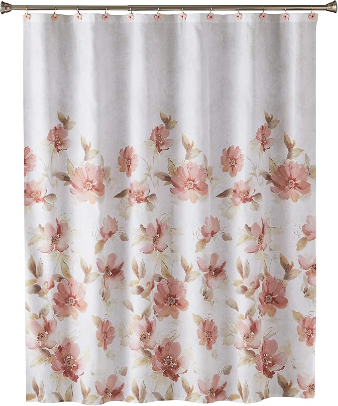 SKL Home Saturday Knight Misty Floral Shower Curtain, Pink/Multi