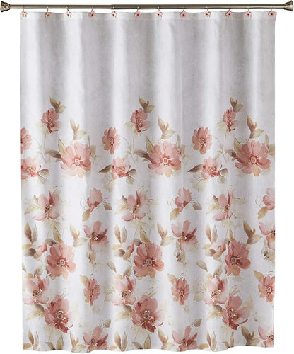 SKL Home Saturday Knight Misty Floral Shower Curtain, Pink/Multi