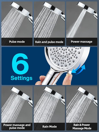 Cobbe Filtered Shower Head with Handheld - Filters Over 99% Of Chlorine | 2.0 Carbon Shower Head Filter System - Water Softener Filters Beads for Hard Water - Reduces Dry Itchy Skin, Chrome
