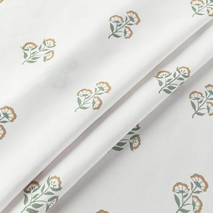 Stall Small Shower Curtain 36x72 for RV,Boho Orange Floral Waterproof Fabric Half Size Narrow Shower Curtains for Dorm Camper