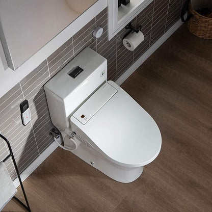 WOODBRIDGE One Piece 1.1GPF/1.6 GPF Dual Flush Elongated Toilet with Advance Smart Toilet in White