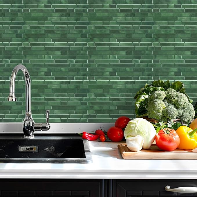 STICKGOO Peel and Stick Backsplash - 10 Sheets of 12”×12” - 3D Self Adhesive Peel and Stick Tile Backsplash for Kitchen & Bathroom