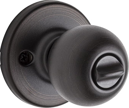 Kwikset Polo Entry Door Knob with Lock and Key, Secure Keyed Handle Exterior Doorknob, Front Entrance and Bedroom, Venetian Bronze, Pick Resistant SmartKey Rekey Security
