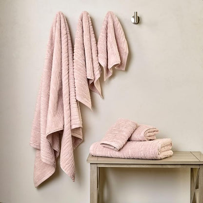 SKL Home CloudSoft Bath Towel, 100% Cotton Luxury, Blush Pink | Premium spa-level quality. 600 GSM weight. Ultra plush & absorbent.