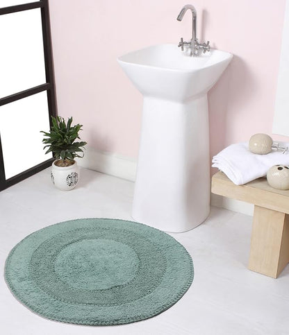 Home Weavers Radiant Collection 100% Cotton Bathroom Rugs Set, Bathroom Décor, Washable Rug, Extra Soft and Absorbent Bath Rug, Kitchen Mat, Bath Mat Set, Bath Floor Mat Non Slip, 30" Round, Blue