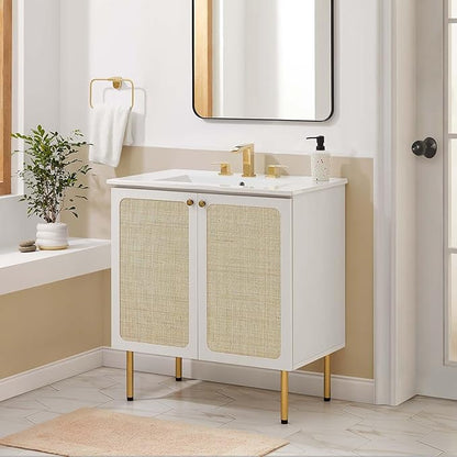 Modway EEI-6695-WHI-WHI Chaucer 30" Bathroom Vanity, White White