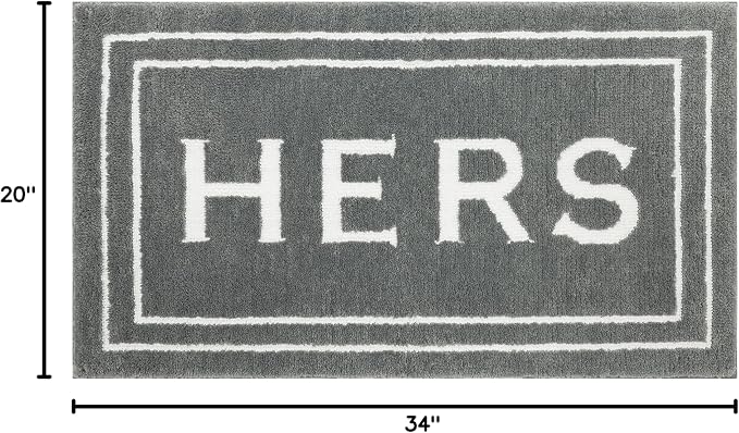 Mohawk Home Hers Pewter 1' 8" x 2' 10" Bath Mat
