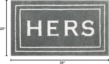 Mohawk Home Hers Pewter 1' 8" x 2' 10" Bath Mat