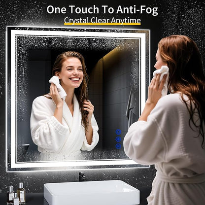 36"x36" LED Bathroom Mirror with Lights,Anti-Fog,3 Color Modes