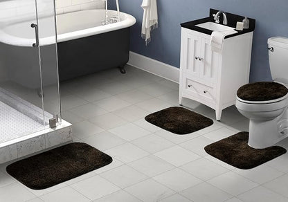 Garland Rug Traditional Bath Rug Set, 4-Piece, Chocolate