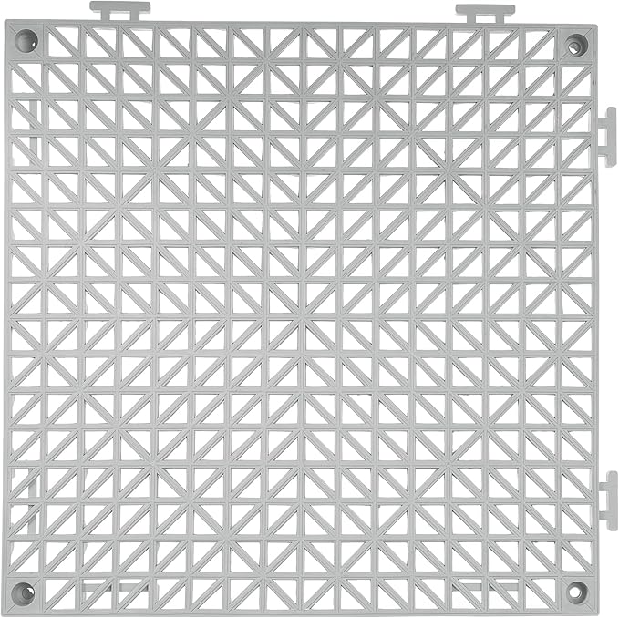 VEVOR Interlocking Tile 55PCS, Drainage Tiles 12" x 12" Splicing, Soft PVC Interlocking Drainage Floor Tiles, Non-Slip Drainage Holes for Restroom, Bathroom, Kitchen, Pool, Wet Areas, Grey