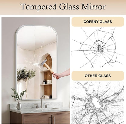 COFENY Bathroom Mirror, 30x50 inch Silver Rectangle Wall Mounted Mirror with Thin Frame, Bathroom Vanity Mirrors for Over Sink, Entryway, Living Room, Bedroom
