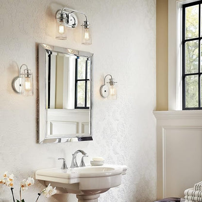 KICHLER Braelyn 14.75" 2 Light Vanity Light with Clear Seeded Glass Chrome