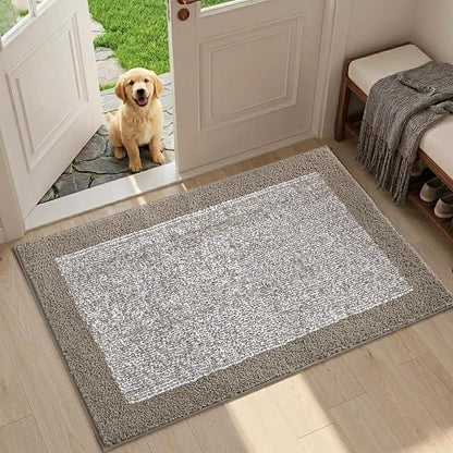 Bathroom Rugs 30x20 Non Slip Washable, Bath Mat for Bathroom Floor Tub, Soft Absorbent Quick Dry Mats for Shower, Bathtub,Home Decor（Greige）