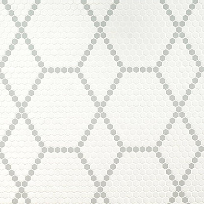 MSI White and Gray Hive Pattern Matte Porcelain Mosaic Tile Sample for Kitchen Backsplash, Bathroom Wall, Shower, and Floor