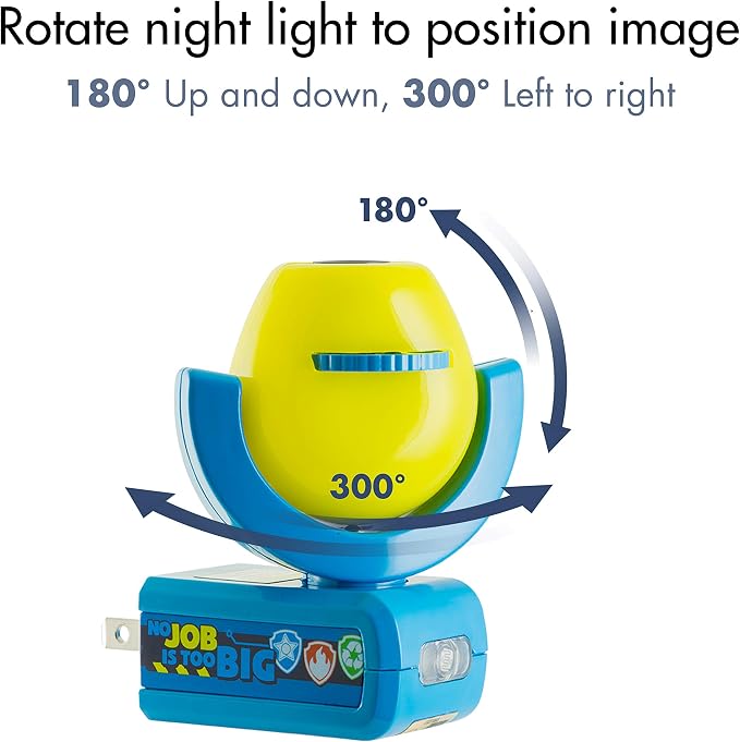 Projectables Paw Patrol LED Night Light Projector, Plug-In, Dusk-to-Dawn Sensor, Rubble, Chase, Skye, Marshall, Alex Porter, For Baby, Kids, Bedroom, Playroom, Nursery, Bathroom, 30605